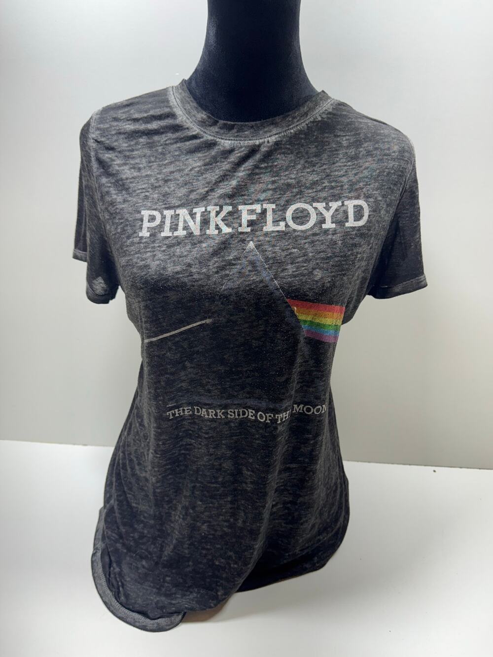 Pink Floyd Tee Shirt Women’s Sz M (8-10) The Dark Side Of The Moon Black Sheer